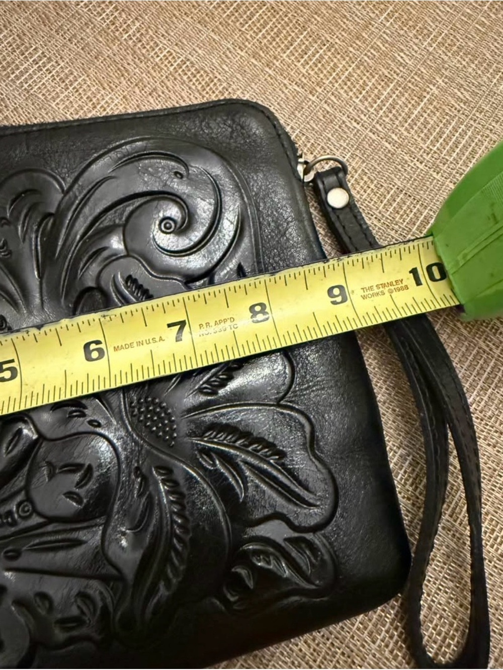 Patricia Nash-Embossed Floral Leather Wristlet Clutch - Black - Picture 6 of 7